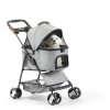 LEMY Pet Stroller for Cats Grey Stainless Steel-3