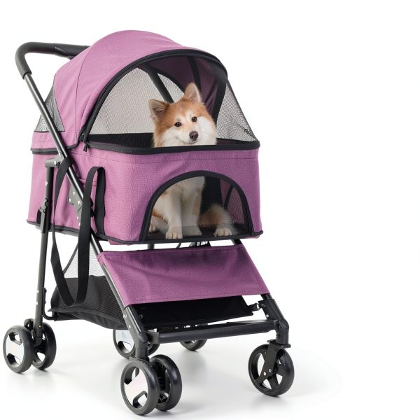 Pet Stroller NChanmar Linen Design for Small Pets-1