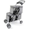 Tokenkuko Pet Stroller Double Deckers Foldable Gray-0