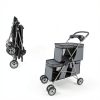 Tokenkuko Pet Stroller Double Deckers Foldable Gray-1