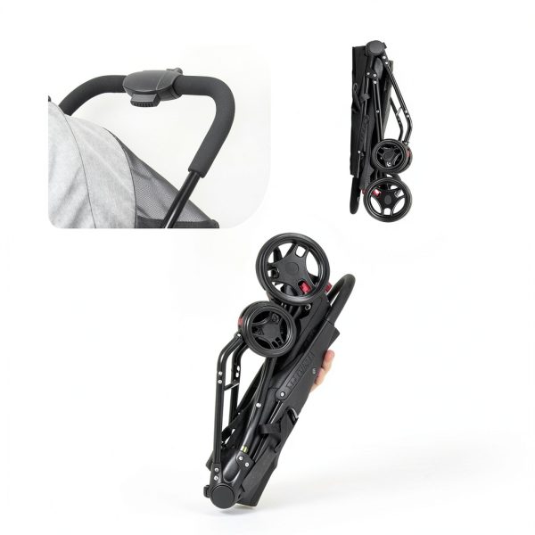 MKSY Pet Stroller Grey Foldable Double Carrier Shock-3