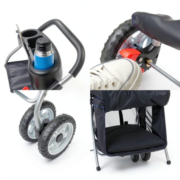 WYGMAV Pet Stroller for 2 Pets Black Foldable-3