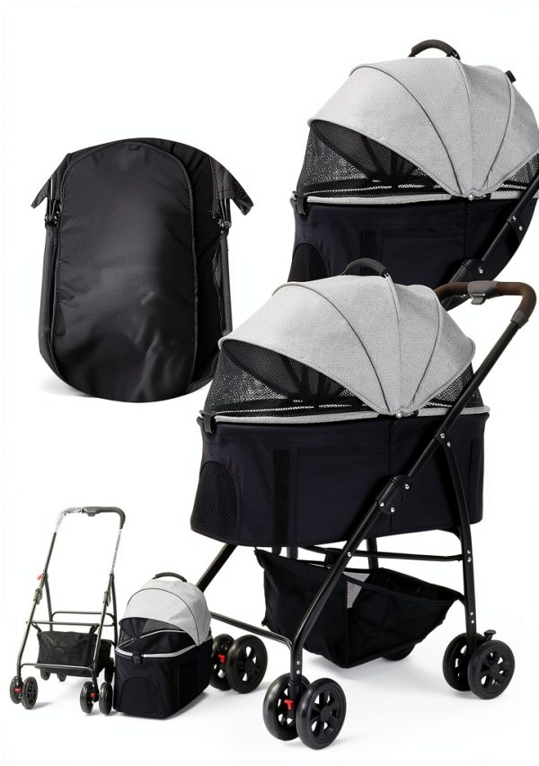 OMDOCA Pet Stroller Lightweight Foldable Carrier Car Seat-5