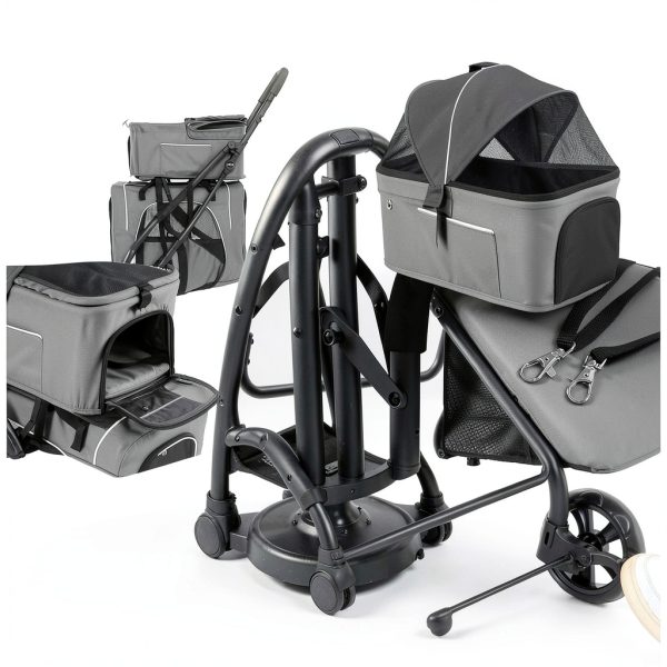 Pet Stroller Acesolid Carbon Steel Blue Baby-3