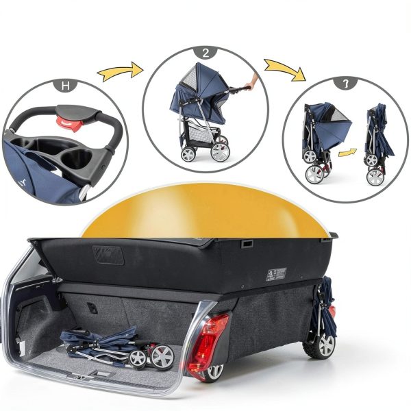 Giantex Pet Stroller Oxford Cloth Safety-4