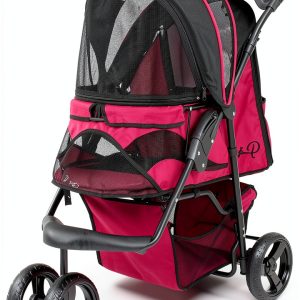 Petique Razz Berry Pet Stroller for Cats and Dogs-0