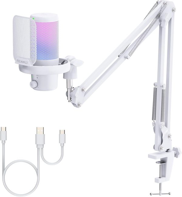 FEELWORLD VM1 Gaming Microphone White Plastic-0