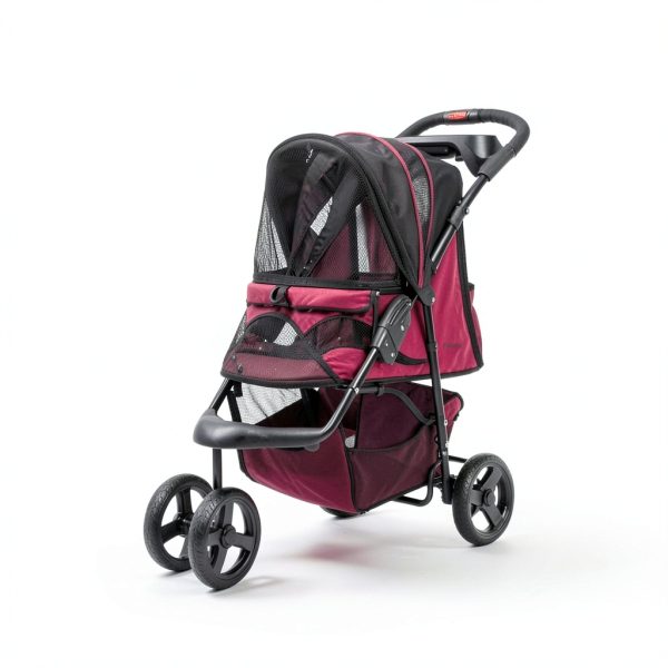Petique Razz Berry Pet Stroller for Cats and Dogs-3