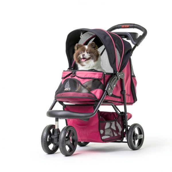Petique Razz Berry Pet Stroller for Cats and Dogs-1