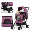 Pet Stroller NChanmar Linen Design for Small Pets-3