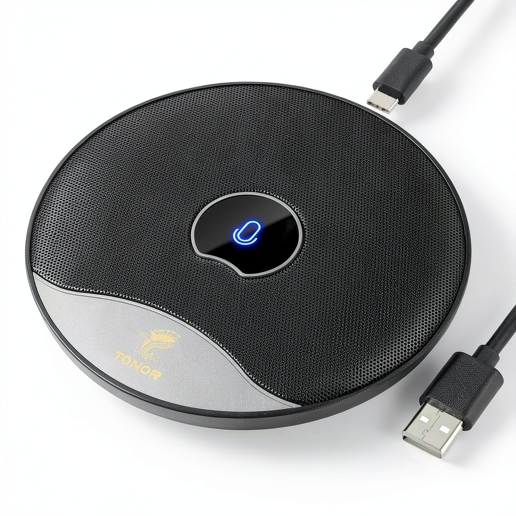 TONOR TM20 USB computer microphone on a desk