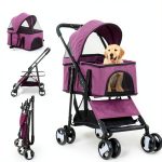 Pet Stroller NChanmar Linen Design for Small Pets-0