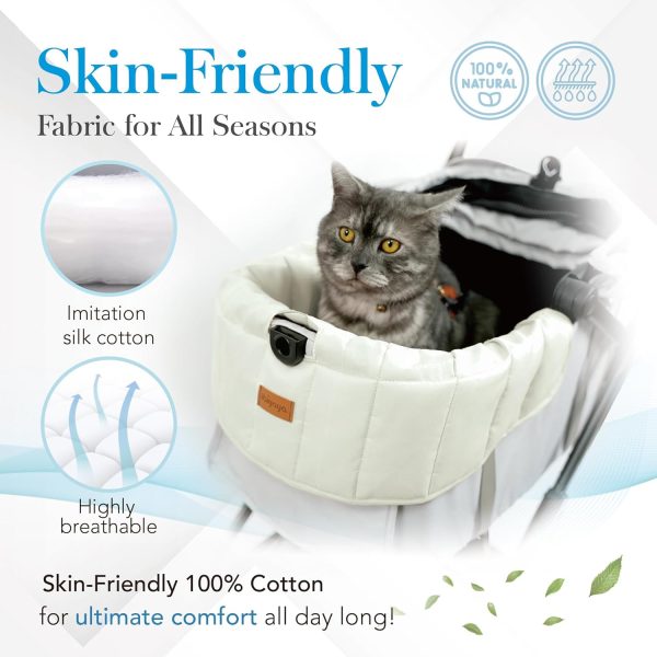 Ibiyaya Pet Stroller Cushion Thames Green Reversible Comfort-3