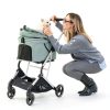 BEBEROAD PETS Cat Stroller Aluminum Frame Green T4 Model-1