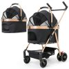 Tokenkuko Pet Stroller 3-in-1 Golden Oxford Cloth-0