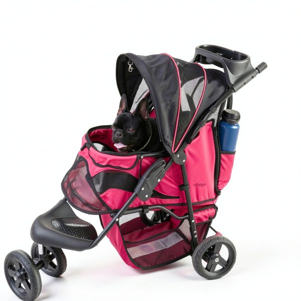 Petique Razz Berry Pet Stroller for Cats and Dogs-10