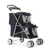 WYGMAV Pet Stroller for 2 Pets Black Foldable-0