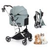 BEBEROAD PETS Cat Stroller Aluminum Frame Green T4 Model-0