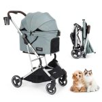 BEBEROAD PETS Cat Stroller Aluminum Frame Green T4 Model-0
