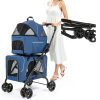 Pet Stroller Acesolid Carbon Steel Blue Baby-1
