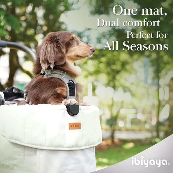 Ibiyaya Pet Stroller Cushion Thames Green Reversible Comfort-6