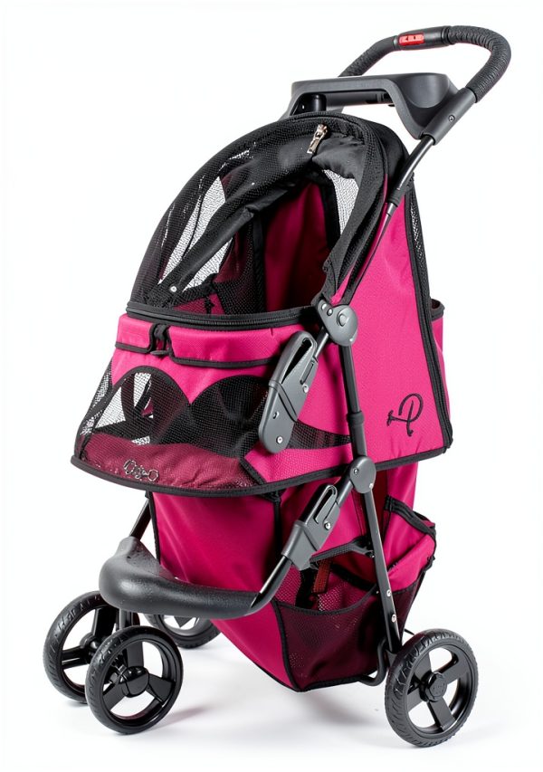 Petique Razz Berry Pet Stroller for Cats and Dogs-11