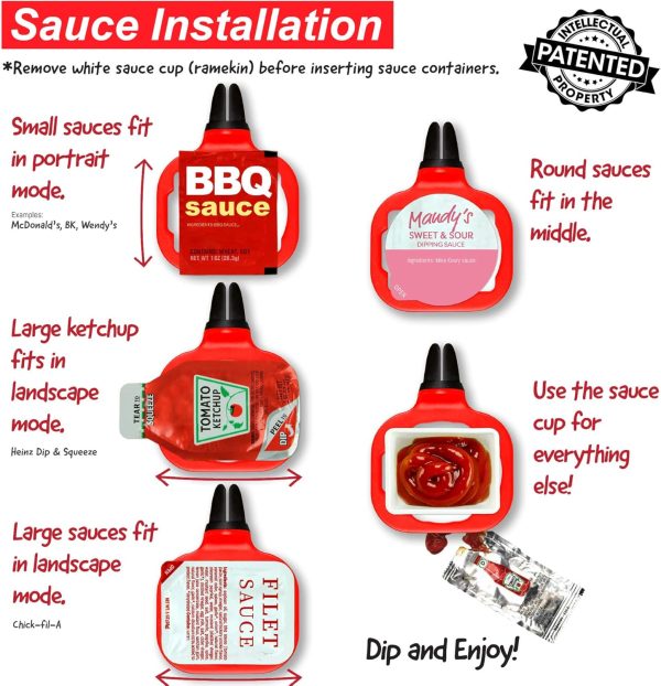 Saucemoto Dip Clip Car Cup Holder Sauce Container Black-3