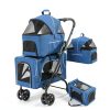 Pet Stroller Acesolid Carbon Steel Blue Baby-4