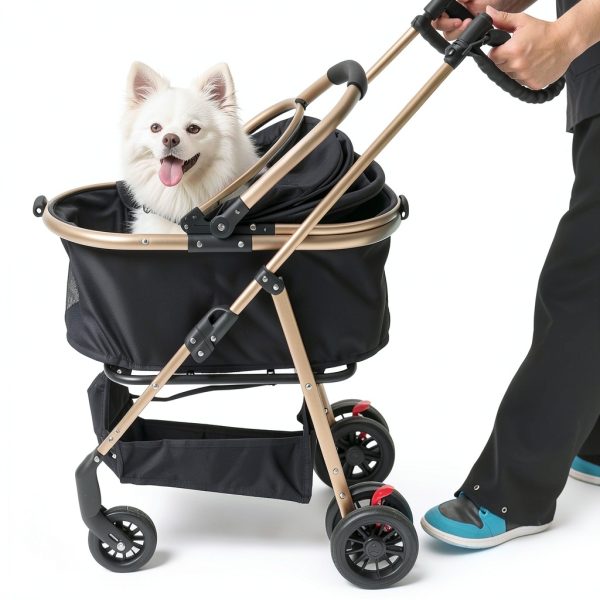 Tokenkuko Pet Stroller 3-in-1 Golden Oxford Cloth-5