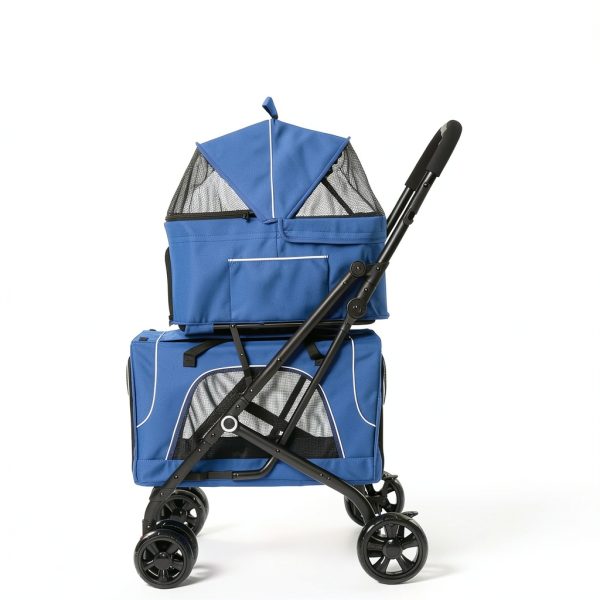 Pet Stroller Acesolid Carbon Steel Blue Baby-8