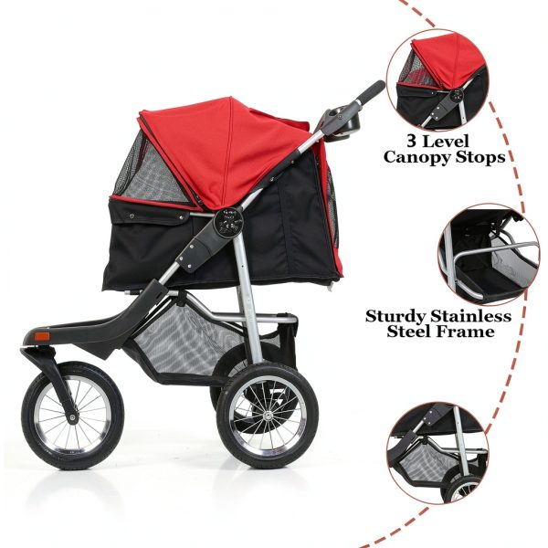 VIAGDO Pet Stroller 600D Oxford Fabric 3 Wheels-3