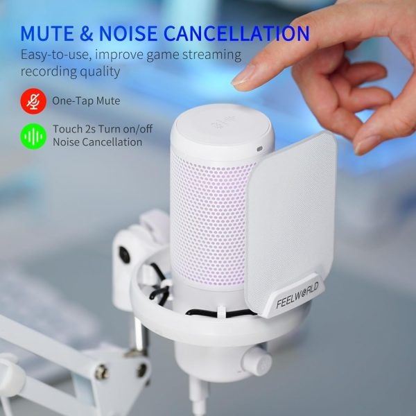 FEELWORLD VM1 Gaming Microphone White Plastic-1