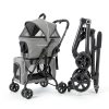 Pet Stroller Acesolid Carbon Steel Blue Baby-5