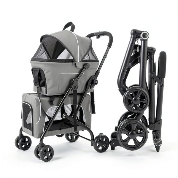 Pet Stroller Acesolid Carbon Steel Blue Baby-5
