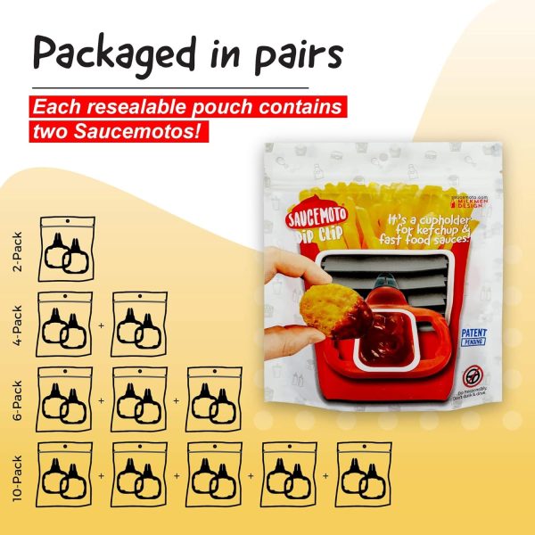 Saucemoto Dip Clip Car Cup Holder Sauce Container Black-5