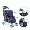 WYGMAV Pet Stroller for 2 Pets Black Foldable-2