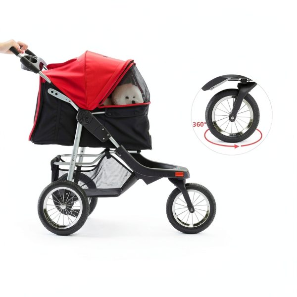 VIAGDO Pet Stroller 600D Oxford Fabric 3 Wheels-5