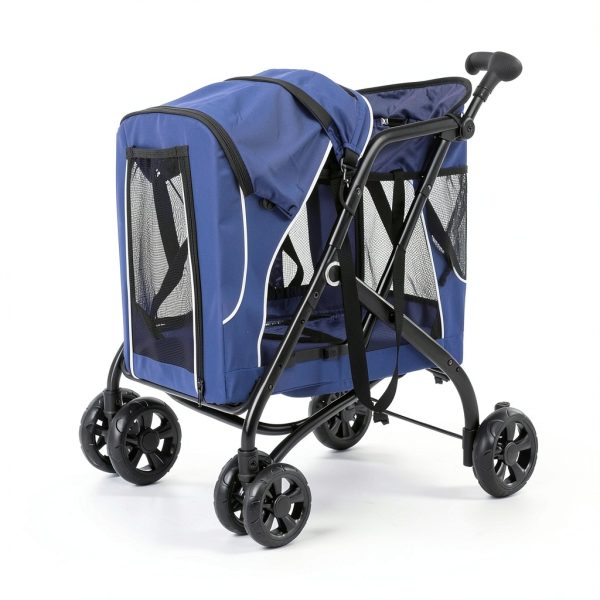 Pet Stroller Acesolid Carbon Steel Blue Baby-2