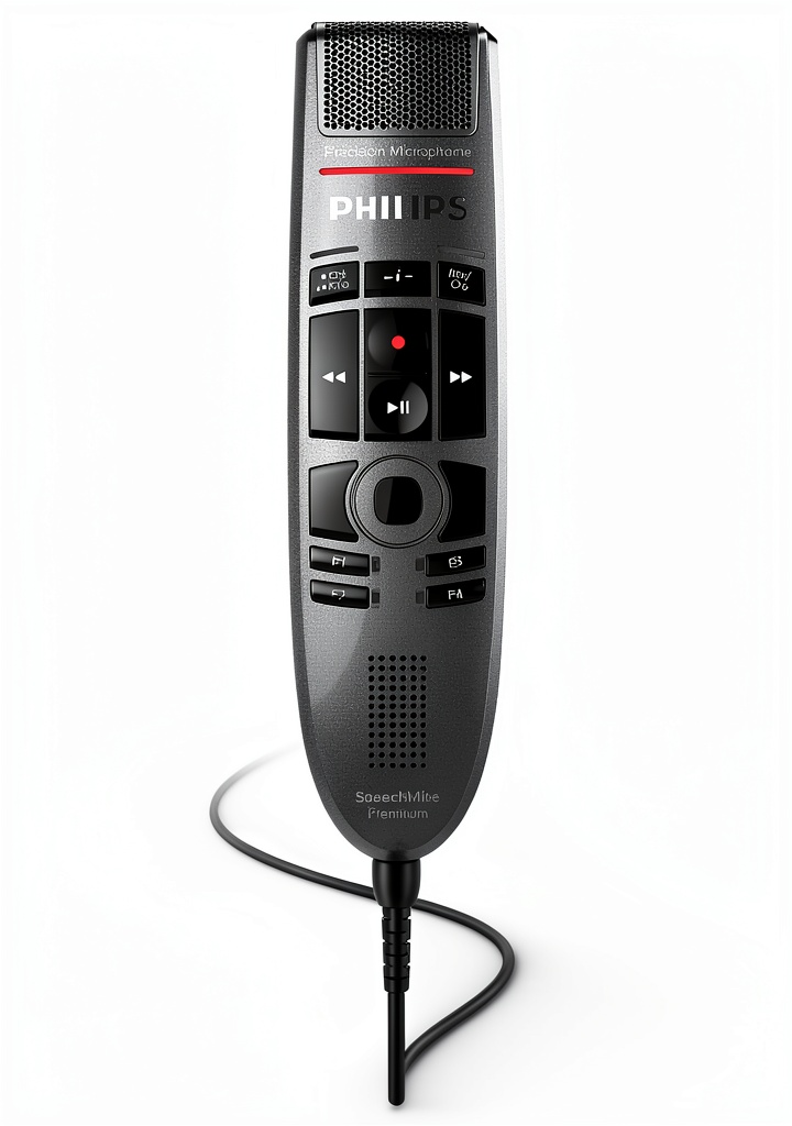 Philips SMP3700 microphone placed on a modern office desk