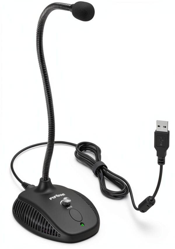 FIFINE USB Gooseneck Microphone ABS Design for PC-0