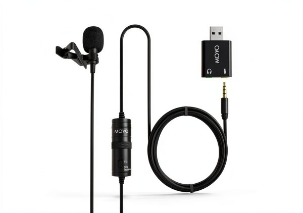Movo LV1-USB Lavalier Microphone for Computers-2