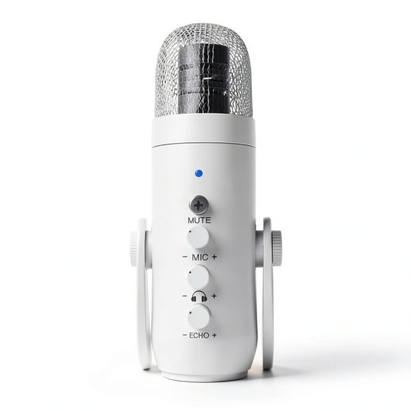 ZealSound K66W USB Gaming Microphone White Compact Studio Mic with-3