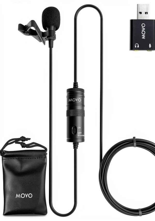 Movo LV1-USB Lavalier Microphone for Computers-0