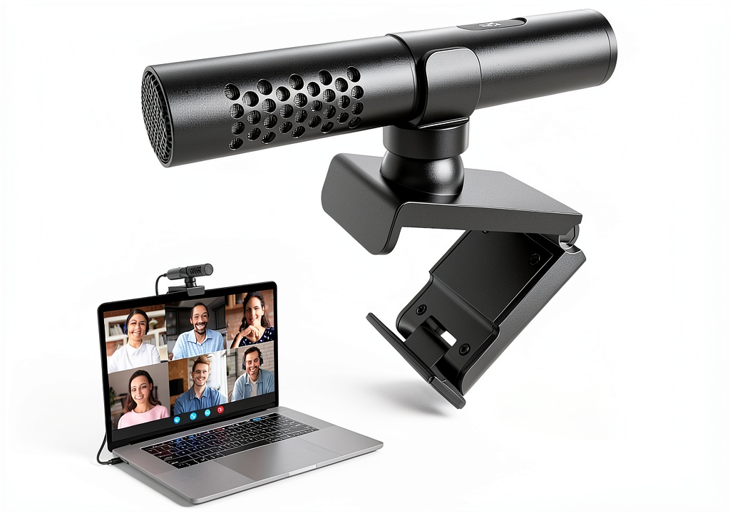 TONOR TM310 mounted on a monitor in a home office
