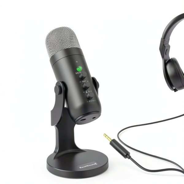 Wireless Desktop Mic ZealSound ABS Black Creators-4