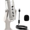 ZealSound K66W USB Gaming Microphone White Compact Studio Mic with-0