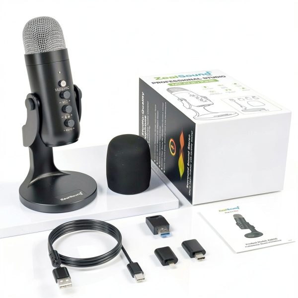 Wireless Desktop Mic ZealSound ABS Black Creators-6