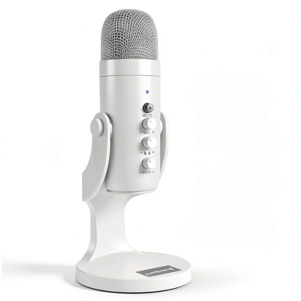 ZealSound K66W USB Gaming Microphone White Compact Studio Mic with-2
