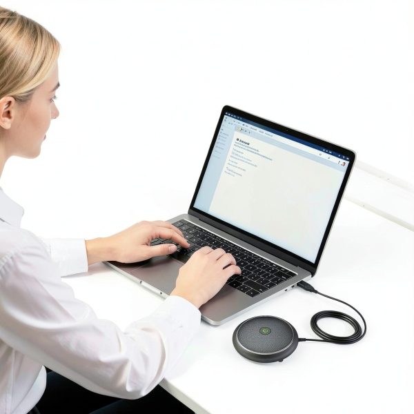 CMTECK USB Conference Mic Dark Black Plug and Play-4