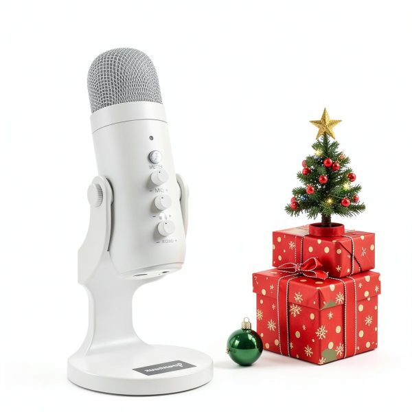 ZealSound K66W USB Gaming Microphone White Compact Studio Mic with-7